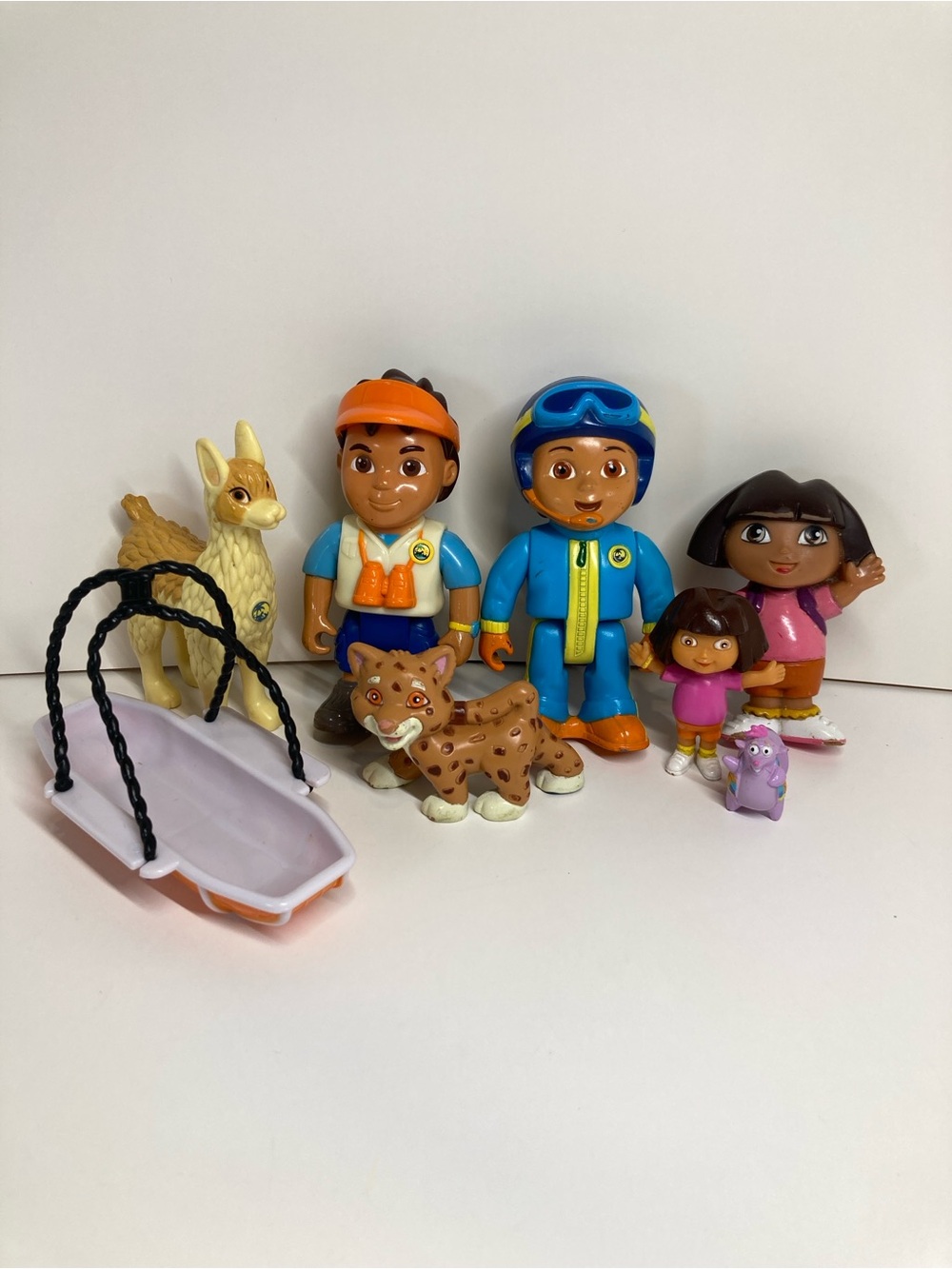 Go Diego Go Action Figure Toy Lot Dora the Explorer Llama Jaguar Pilot